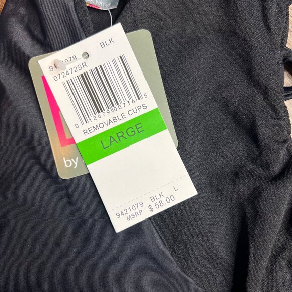 NWT BECCA by Rebecca Virtue Black Caged One Piece Swimsuit Criss-Cross L - Picture 7 of 9